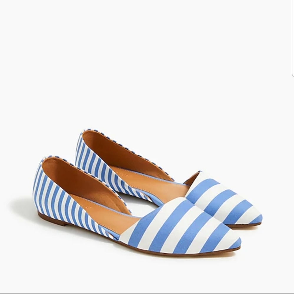 J Crew Striped Zoe d' Orsay Flats
